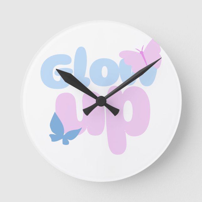 Horloge Ronde Flexibilité Gras Papillon Design esthétique (Recto)