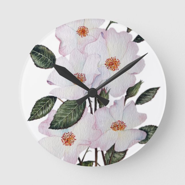 Horloge Ronde Floral Art de Roses (Recto)