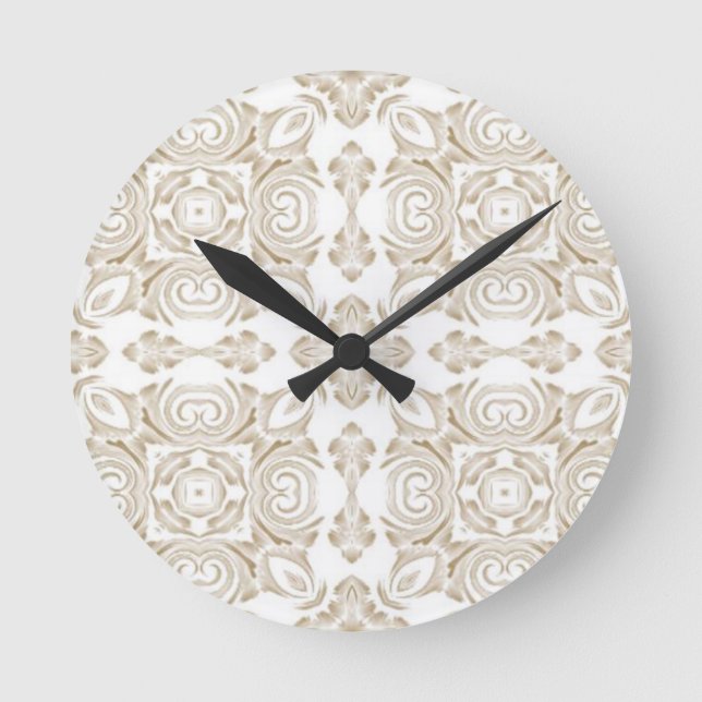 Horloge Ronde Floral beige (Recto)