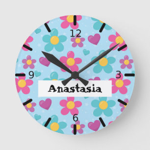 Horloge Ronde Floral Girls