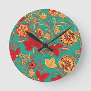 Horloge Ronde Floral pattern 2