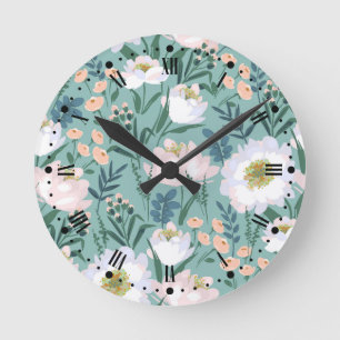 Horloge Ronde Floral vintage