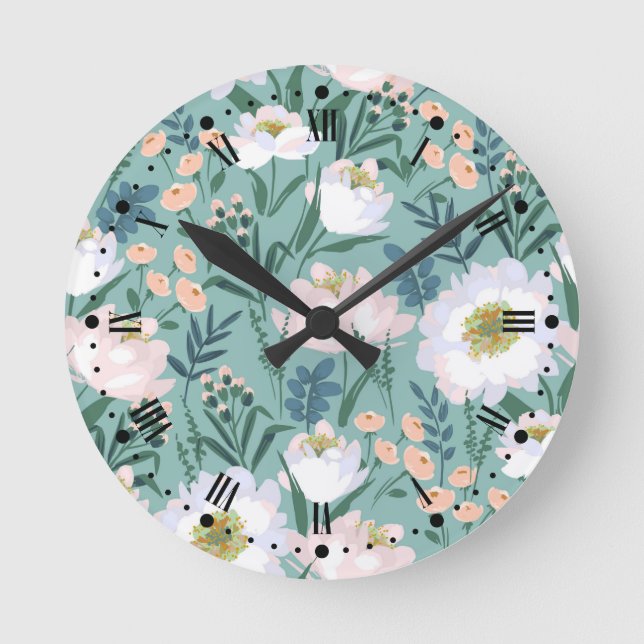 Horloge Ronde Floral vintage (Recto)