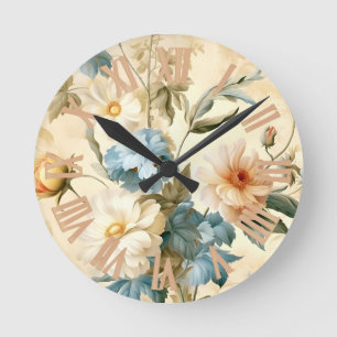 Horloge Ronde Floral vintage