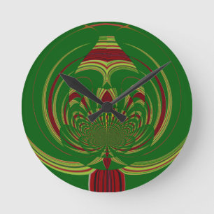 Horloge Ronde Flore verte