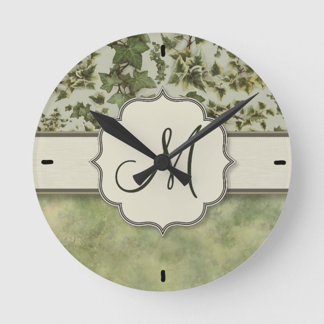 Horloge Ronde Florentine Watercolor Ivy (Recto)