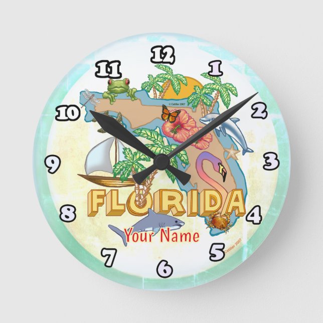Horloge Ronde Floride tropicale (Recto)