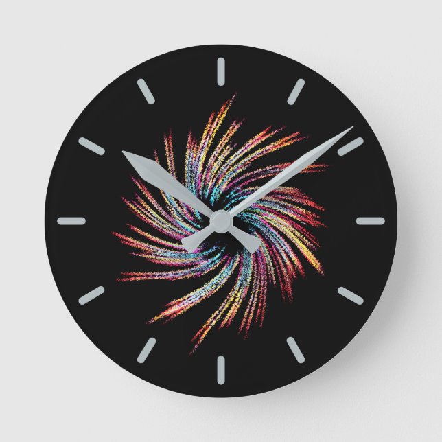 Horloge Ronde Flou - Coloré - Multicolore (Recto)