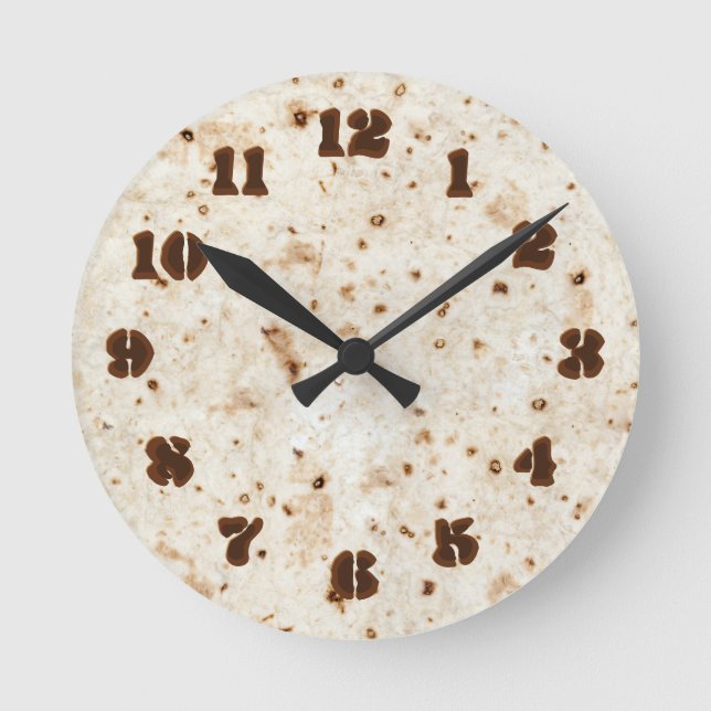 Horloge Ronde Flour Tortilla Taco Shell Burrito Acrylic Wall (Recto)