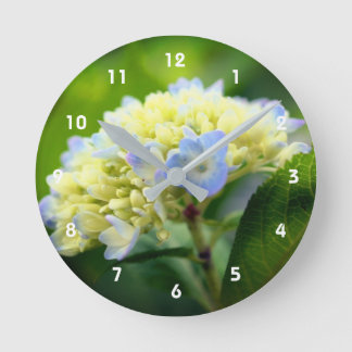 Horloge Ronde Flower bleu