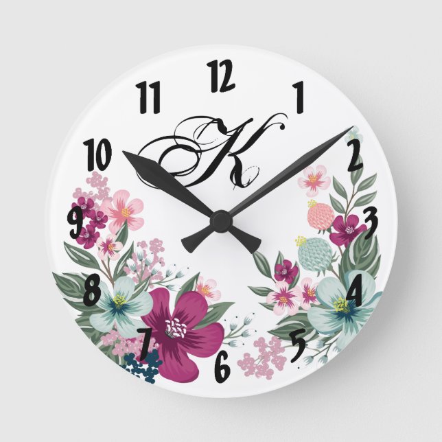 Horloge Ronde Flower de White (Recto)