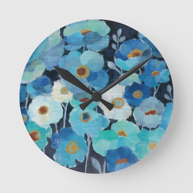 Horloge Ronde Flowers d'Indigo (Recto)