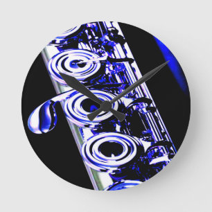 Horloge Ronde Flûte artistique Métal d'argent Beau plaisir