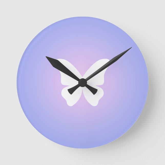 Horloge Ronde Flux papillon éthéré (Recto)