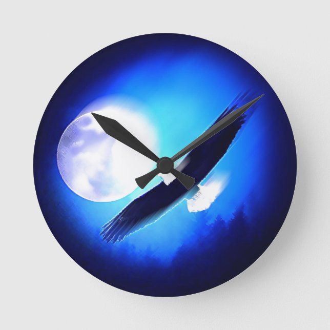 Horloge Ronde Flying Eagle & Moon (Recto)