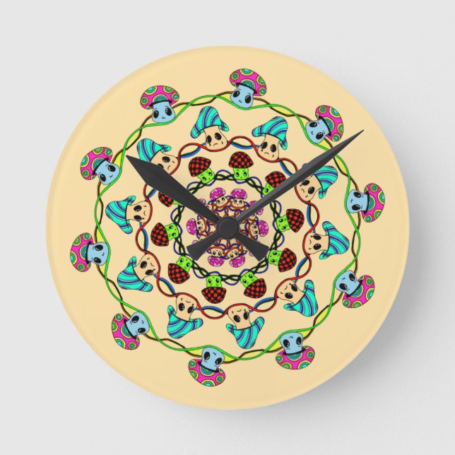 Horloge Ronde folie des champignons  (Recto)