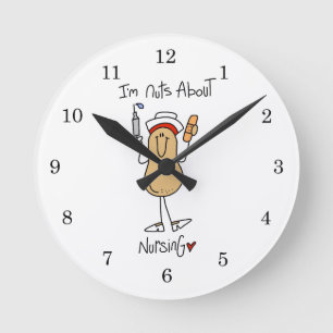 Horloge Ronde Folle de l'infirmière T-shirts et Cadeaux