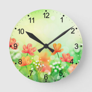 Horloge Ronde Fond de printemps flou réaliste-52374