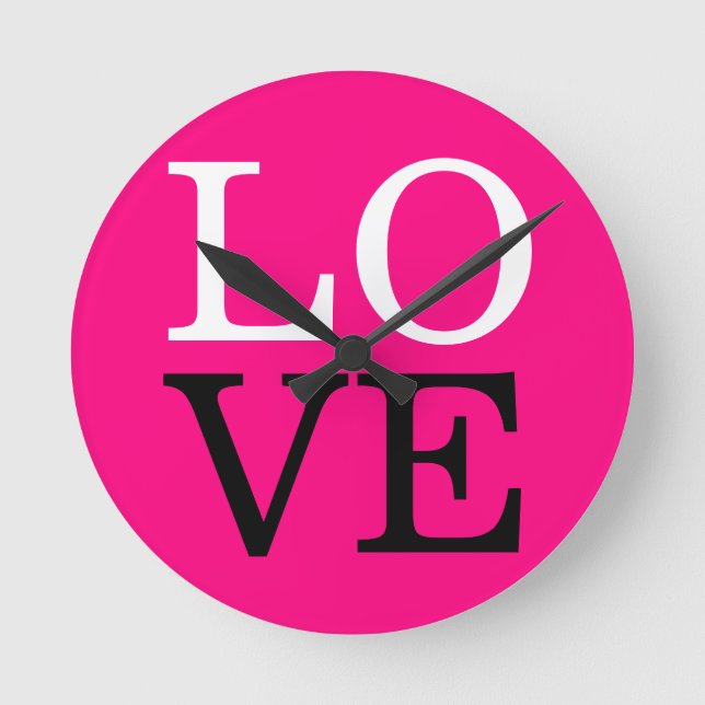 Horloge Ronde Fond de rose amour mariage (Recto)