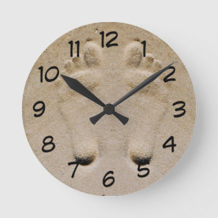 Horloge Ronde Footprints in the sand novelty clock