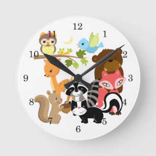 Horloge Ronde Forest Friends