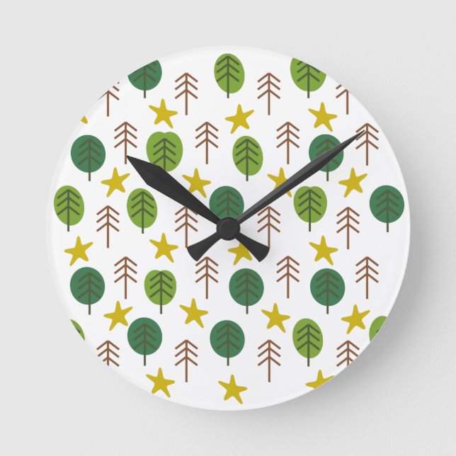 Horloge Ronde Forêt de Scandi (Recto)