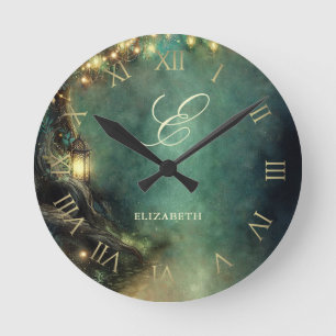 Horloge Ronde Forêt Enchantée Lanternes Magiques Foire Baby Mono