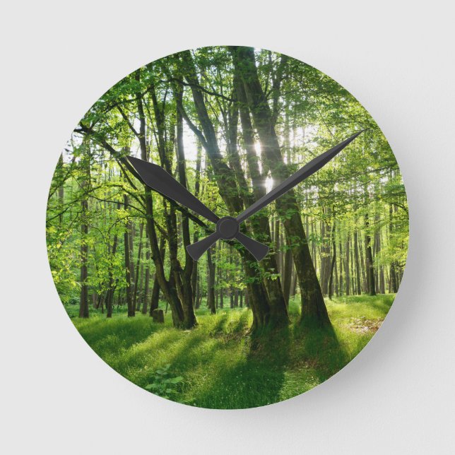 Horloge Ronde Forêt printanière (Recto)