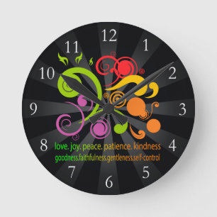 Horloge Ronde Formes colorées, fruit de l'esprit