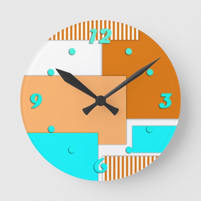 Horloge Ronde Formes géométriques découpées en papier (Recto)