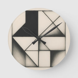 Horloge Ronde Formes Géométriques Monochromes Audacieuses