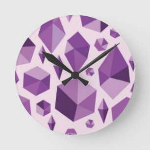 Horloge Ronde Formes géométriques pourpres de bijou