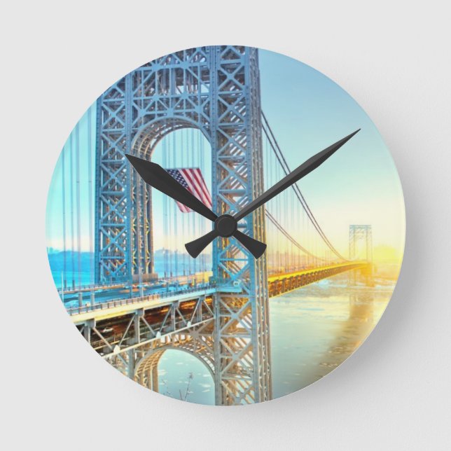 Horloge Ronde Fort se reliant Lee NJ et Manhattan NYPlus de GWB (Recto)