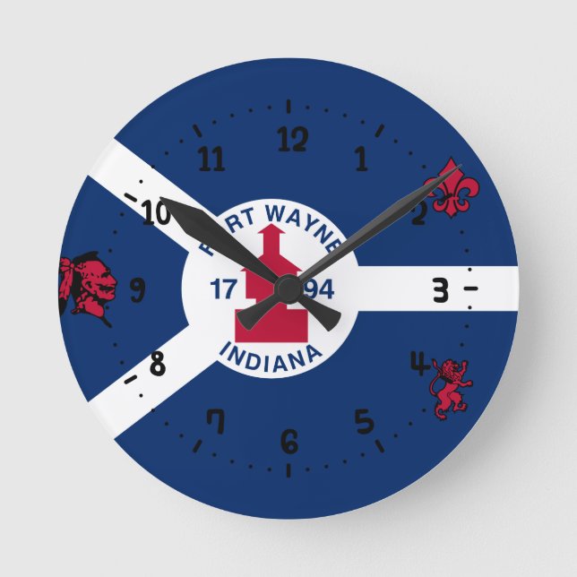 Horloge Ronde Fort Wayne, Indiana Square Wall Clock (Recto)