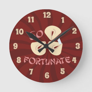 Horloge Ronde Fortune Cookie Time So Lucky