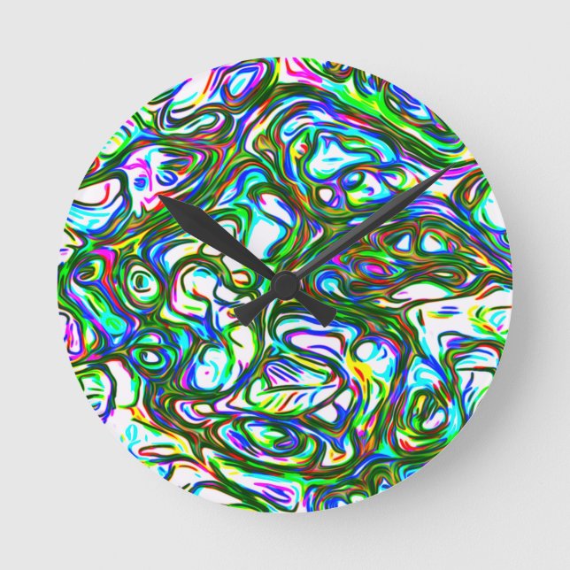 Horloge Ronde Fou de couleur vive (Recto)