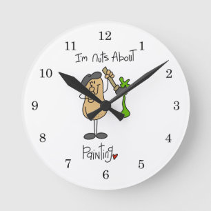 Horloge Ronde Fou de Peinture T-shirts et Cadeaux