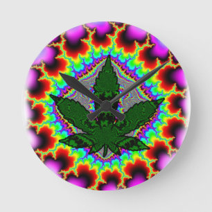 Horloge Ronde Fou Fumée Weed Fun Rasta