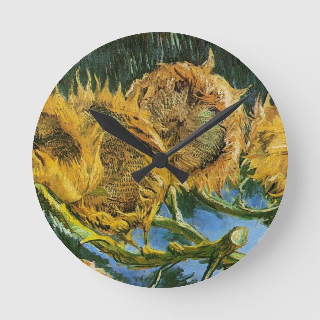Horloge Ronde Four Cut Sunflowers (Recto)
