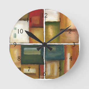 Horloge Ronde Four Paneled Painting by Jennifer Goldberger