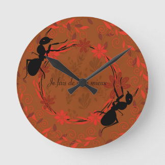 Horloge Ronde fourmi, affirmation positive, phrase inspirante