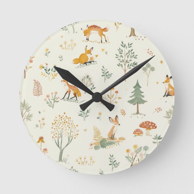 Horloge Ronde "Foxy Charm Wall Horloge" (Recto)