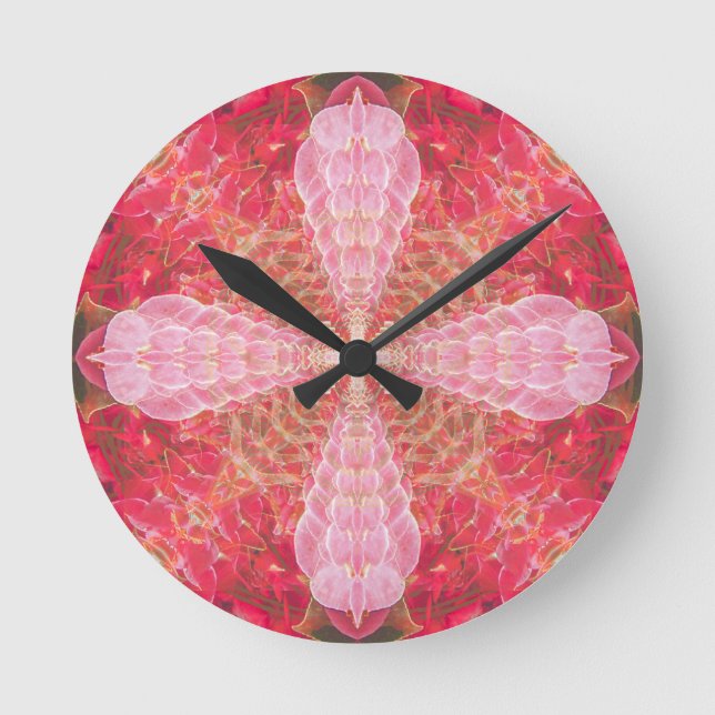 Horloge Ronde Fractale Rose | (Recto)