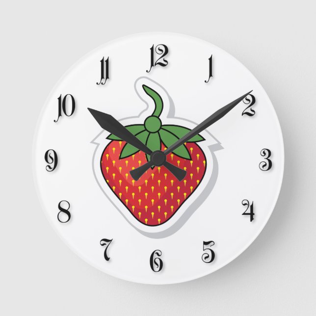 Horloge Ronde Fraise rouge sucrée (Recto)