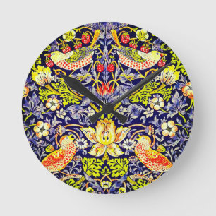 Horloge Ronde Fraise Thief Oiseaux William Morris