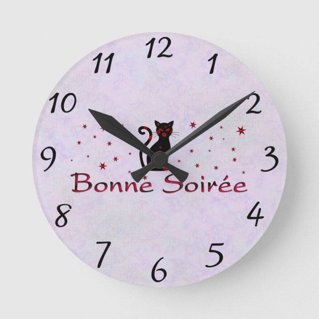 Horloge Ronde Français : Bonne Soiree (Recto)