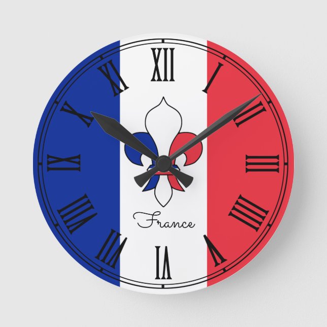 Horloge Ronde France & French Flag patriots / wall clock (Recto)