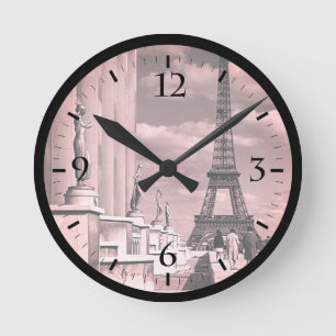 Horloge Ronde France vintage Paris tour Eiffel palais de Chaillo