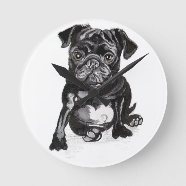 Horloge Ronde French Bull dog clock (Recto)