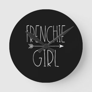 Horloge Ronde Frenchie Girl T I Love My French Bulldog Chien Mam